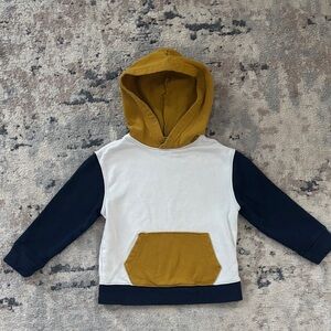 Old Navy Kids' Hoodie in White, Mustard, and Blue size Sm 6-7